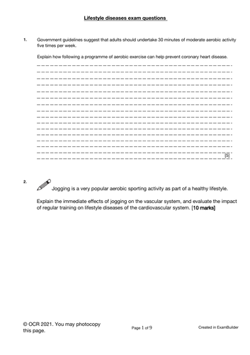 OCR A LEVEL PE EXAM QUESTIONS | Teaching Resources