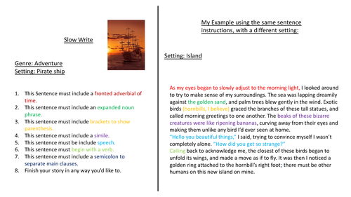 Year 6 slow writes - Writing, SPaG (GAPs) SATs / KS2 Exams | Teaching ...