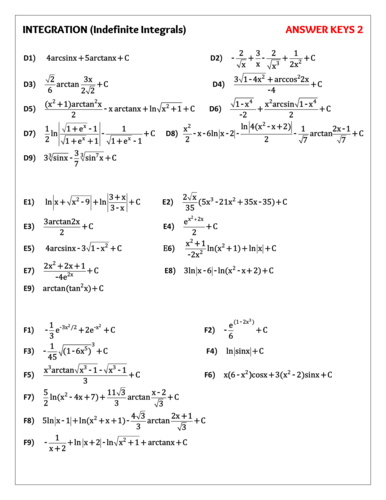 Integration Review/Practice - 6 Tickets (54 problems) | Teaching Resources