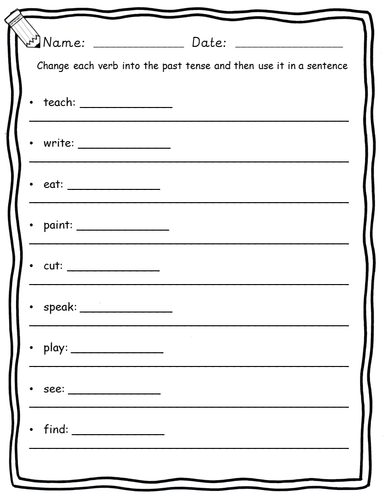 Regular and Irregular Past Verb Tenses Worksheets - EFL ESL Grammar ...