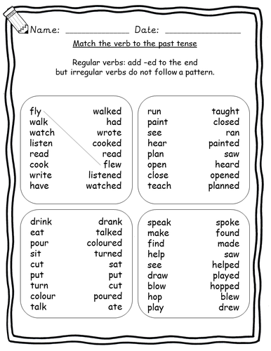 Regular And Irregular Past Verb Tenses Worksheets Efl Esl Grammar English Teaching Resources 