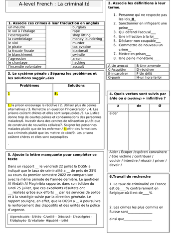 A-level French- Comment on traite les criminels (Conti style)