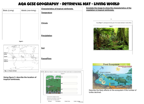 AQA GCSE Geography Retrieval Mats Paper 1 and 2 | Teaching Resources