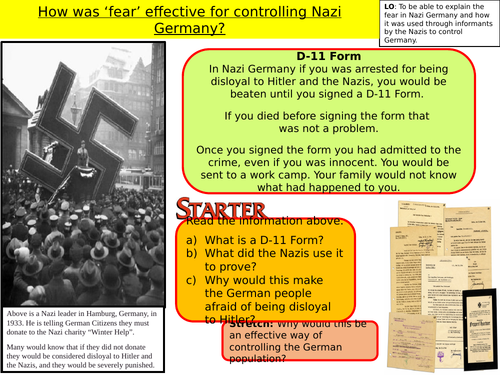 How was ‘fear’ effective for controlling Nazi Germany? | Teaching Resources