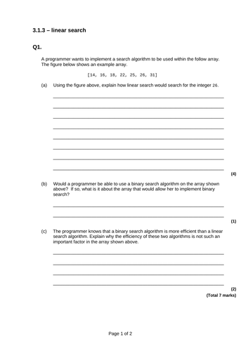 GCSE computer science exam questions (Question bank ) AQA with Answers ...