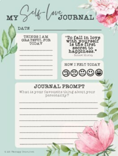 SELF LOVE and SELF ESTEEM JOURNAL for teenage girls - Growth Mindset ...