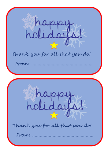 Happy Holidays Card | Teaching Resources