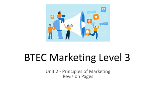BTEC Marketing L3 Unit 2: Principals of Marketing | Teaching Resources