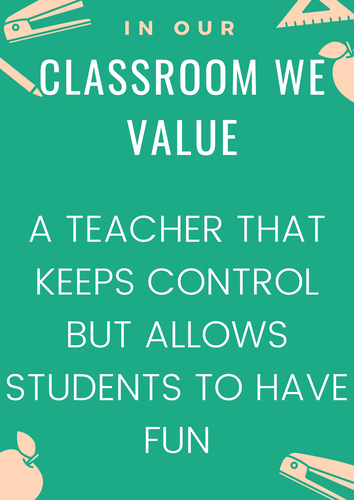 Class Poster - Teacher Value | Teaching Resources