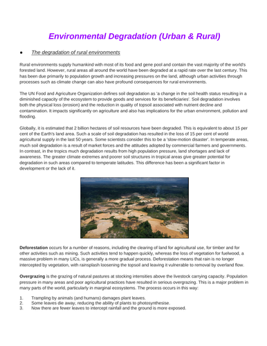 Degraded Environments | Teaching Resources