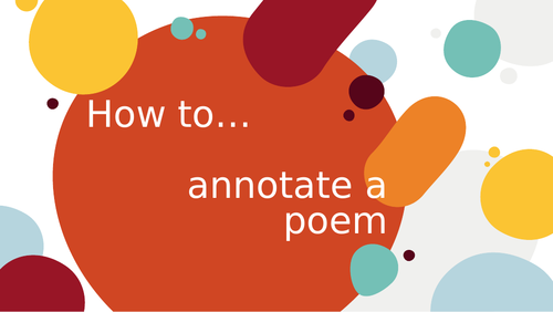 How to... annotate a poem.