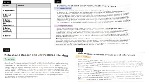 GCSE Sociology: Research Methods Unit | Teaching Resources