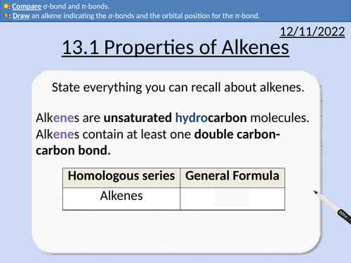 OCR AS Chemistry: Properties of Alkenes