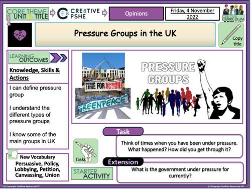 Pressure Groups in the UK | Teaching Resources