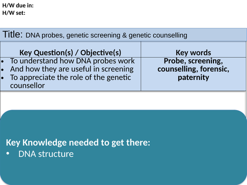 AQA A level Biology – 3.8 The control of gene expression – 9 DNA Probes ...