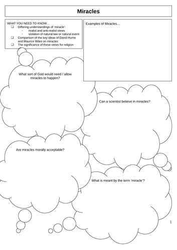 Miracles - WHOLE UNIT! (A-Level RS AQA) | Teaching Resources