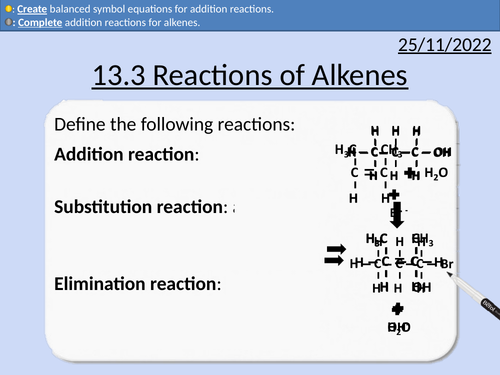 OCR AS Chemistry: Reactions of Alkenes