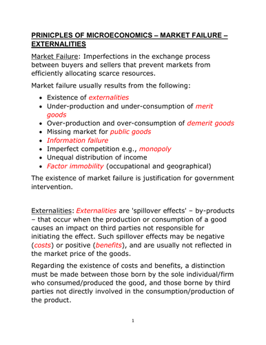 6. Market Failure – Externalities