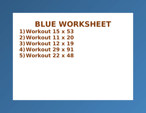 BLUE WORKSHEET 30