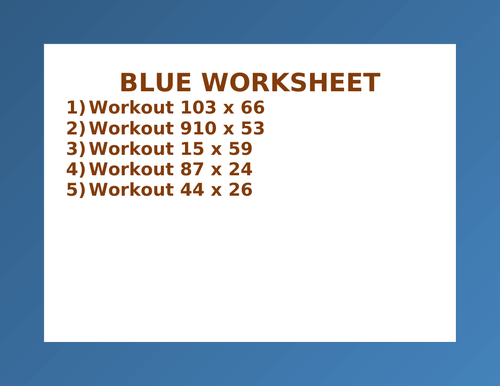 BLUE WORKSHEET 31