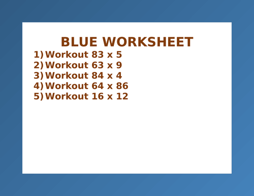 BLUE WORKSHEET 38