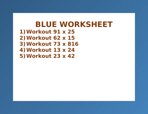 BLUE WORKSHEET 39