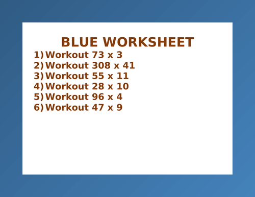 BLUE WORKSHEET 43