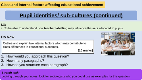 AQA A Level Sociology: Education - Class & Internal Factors | Teaching ...
