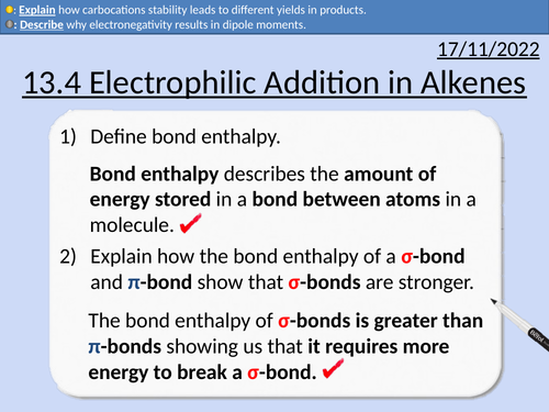 OCR AS Chemistry: Electrophilic Addition in Alkenes