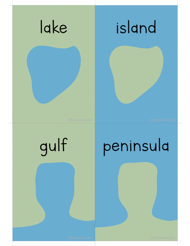 Land and Water Forms Cards | Teaching Resources