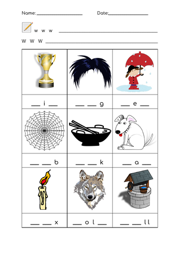 Jolly Phonics Group 5 Worksheets (differentiated)- Z W NG V 00 OO