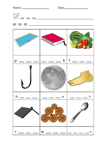 Jolly Phonics Group 5 Worksheets (differentiated)- Z W NG V 00 OO