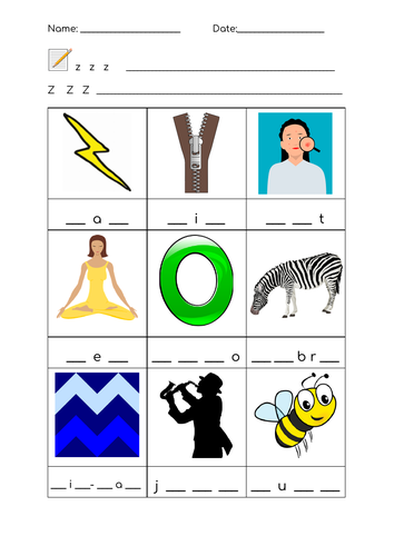 Jolly Phonics Group 5 Worksheets (differentiated)- Z W NG V 00 OO