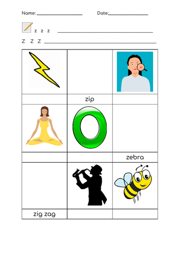 Jolly Phonics Group 5 Worksheets (differentiated)- Z W NG V 00 OO