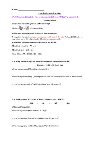 Stoichiometry (moles) - CIE IGCSE Chemistry Lesson PowerPoints ...