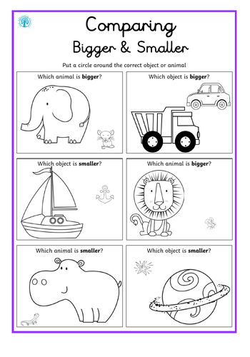 Comparing size, length, weight and volume. | Teaching Resources