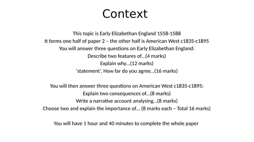 Elizabeth 1558-1588 Edexcel - Complete Lesson 1