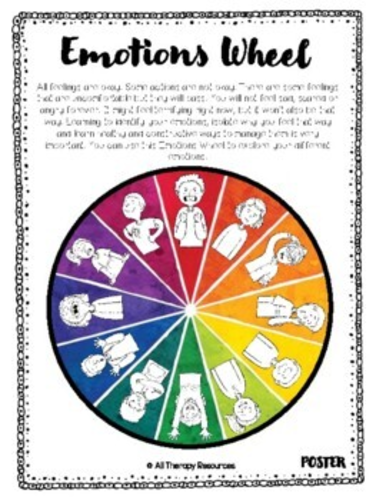 Emotion Feelings Wheels Lesson Craft - Social Emotional Learning ...