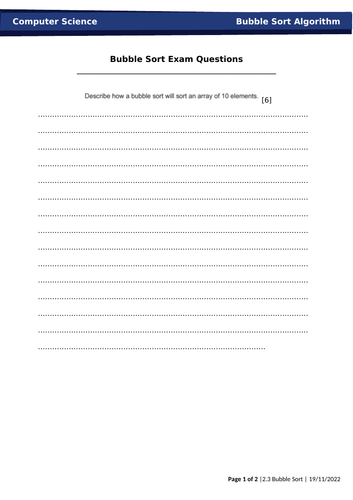 OCR ALevel CS 2.3 Algorithms Unit Lessons | Teaching Resources