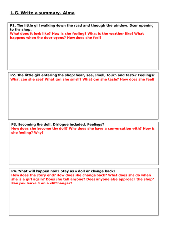 Alma Differentiated Writing Planning Sheets | Teaching Resources