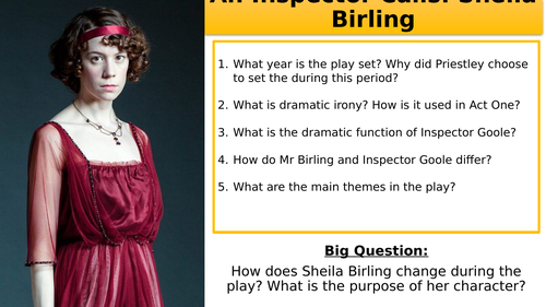 An Inspector Calls: Sheila Birling | Teaching Resources