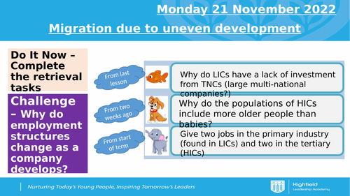 AQA CEW Consequences of uneven development - Migration (Lesson 9)