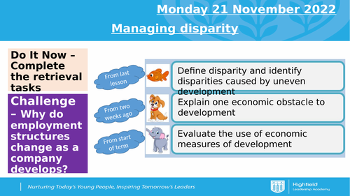 AQA CEW  Managing Disparities (Lesson 11)