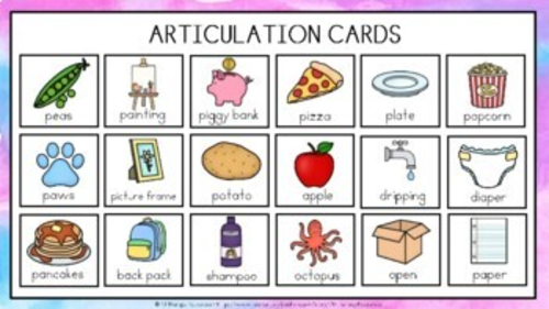 118 ARTICULATION CARDS (P R S T sounds with Visual Cues) Speech Therapy ...