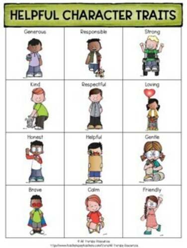 Helpful &amp; Unhelpful CHARACTER TRAITS | File Folder Counseling Activity ...