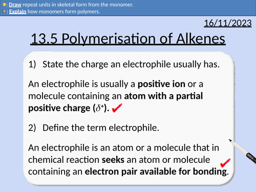 OCR AS Chemistry: Polymerisation of Alkenes