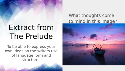 Extract from The Prelude, William Wordsworth (GCSE) | Teaching Resources