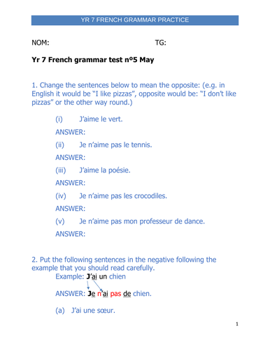 year-7-french-vocabulary-grammar-reading-package-teaching-resources
