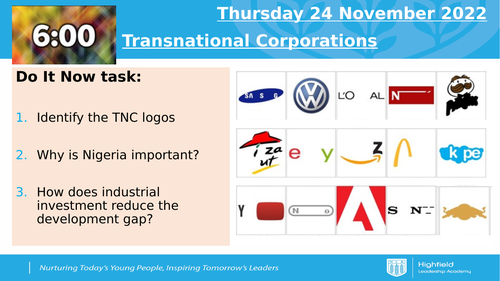 AQA CEW TNC (Shell) and Nigeria (Lesson 14)