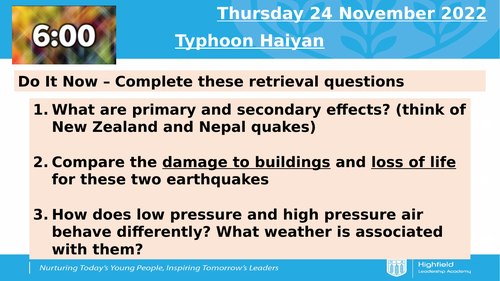 AQA 1A Tropical Storm Case Study - Haiyan (Lesson 3)